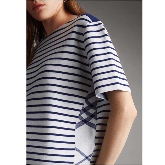 Burberry Riverpiave Wool Blend Striped Crop Top L - Picture 3 of 8